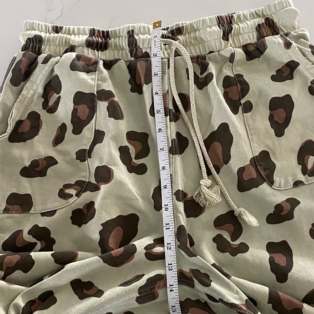 Easel Leopard Print Wide Leg Pants - Green and Brown, Great Condition, Size L - Picture 6 of 9
